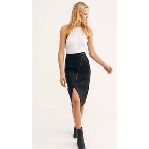 Free People Faux Leather Midi Pencil Dress